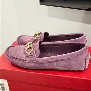 Salvatore Ferragamo Women's Blackberry Suede Loafers